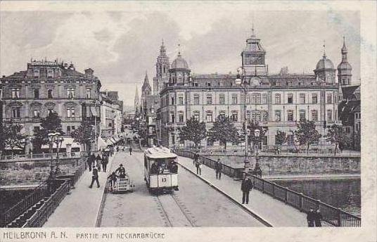 Germany Heilbronn Partie mit Neckarbruecke