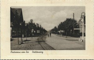 Netherlands Oostvoorne aan Zee Stationsweg Vintage Postcard 04.09