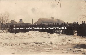 J69/ Warren Ohio RPPC Postcard c1910 Flood Disaster Ice Gorge River 428