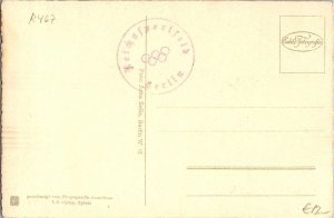 1936 Mint Germany RPPC Postcard Berlin Olympic Games Rings No circulated
