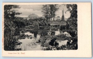 St. Paul Minnesota Postcard Como Park Lake River Bridge Exterior c1905 Vintage