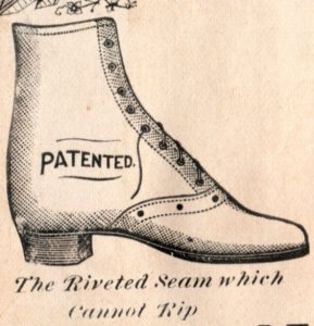 1881 W.H. Wetmore & Co. Shoe Comparison Card Thomasville, NC #2 F164