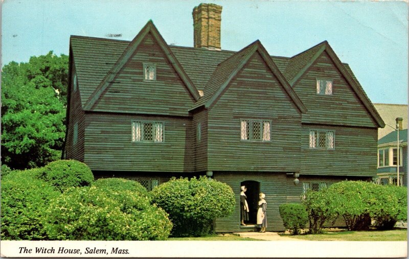 Witch House Salem Massachusetts MA Built 1642 Postcard PM Burlington VT Cancel 