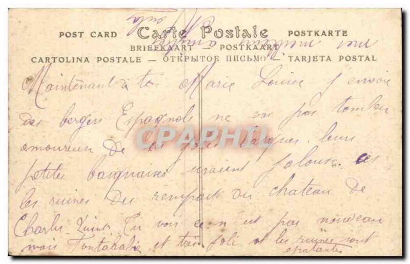 Old Postcard Fuenterrabia Spain Pastor Pirengeto