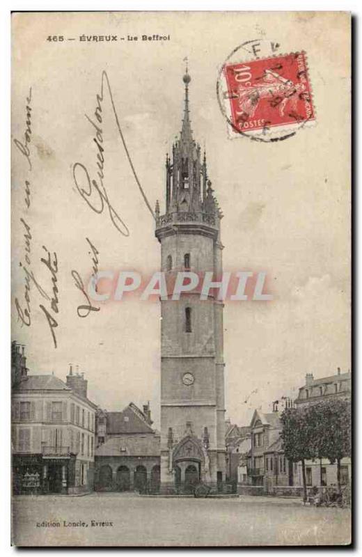 Old Postcard Evreux The Belfry