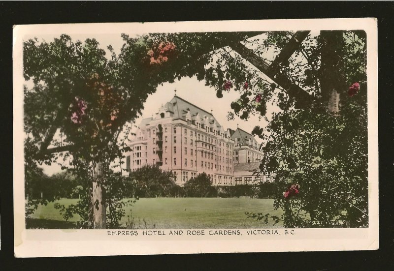 Postmarked 1950 Empress Hotel Victoria BC Gowen Sutton Color Postcard