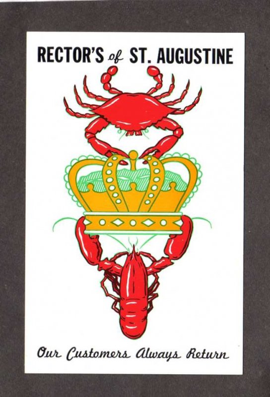 FL Rector's Restaurant St Augustine Florida Postcard Nicholas Prince Lobster