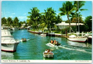 Postcard - Tropical Waterway - Fort Lauderdale, Florida