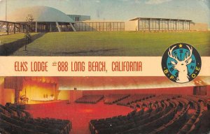 Long Beach California Elks Lodge Interior and Exterior Postcard AA47630