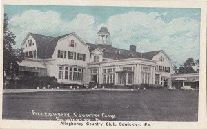 Postcard Alleghaney Country Club Sewickley PA