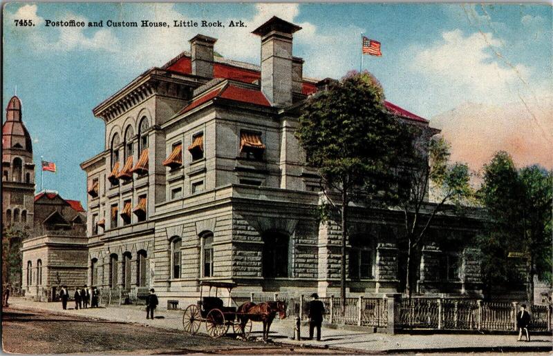 Post Office and Custom House, Little Rock Arkansas Vintage Postcard P11