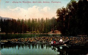 Washington Spokane Spirit Lake Boating Among The Waterlilies