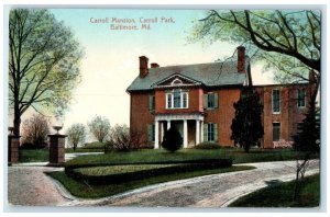 c1910 Carroll Mansion Carroll Park Exterior Baltimore Maryland Vintage Postcard