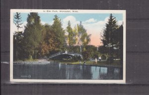 WORCESTER , MASS, ELM PARK, BRIDGE, c1940 ppc., unused.