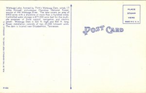 Moonlight Watauga Lake Eastern Tennessee TN Linen Postcard UNP VTG Unused 