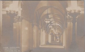 RPPC Postcard Main Corridor New Capitol Harrisburg PA