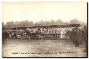 Old Postcard Jet Aviation takes Chicken departure for & # 39Australie his Cau...