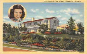 HOME OF JANE WITHERS Westwood, CA Movie Star Actress c1930s Vintage Postcard