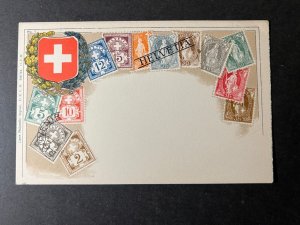 Mint Philatelic Switzerland Helvetia Stamp on Stamp Postcard