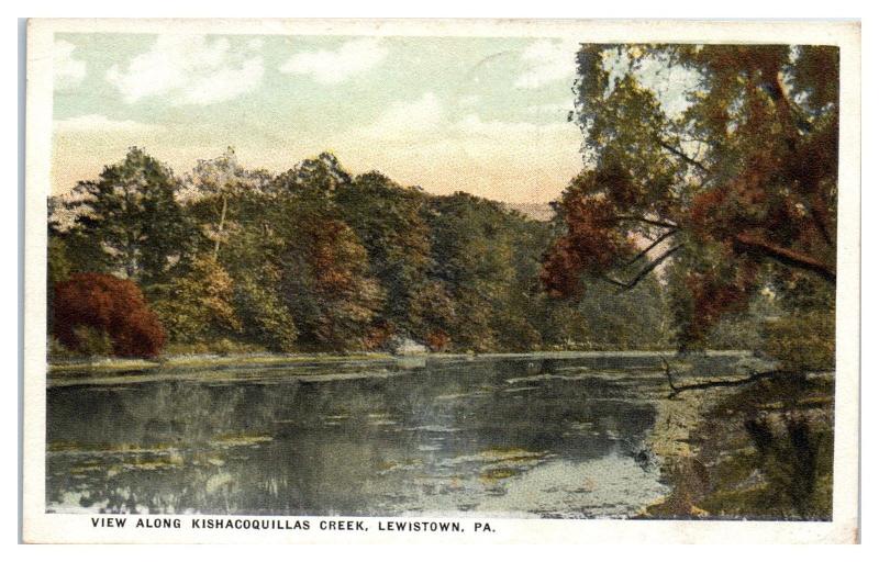 1934 Kishacoquillas Creek, Lewiston, PA Postcard