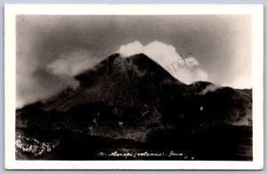 K41/ Foreign RPPC Postcard c1940s Java Volcano Mount Merapi Indonesia 239