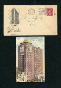 US 1930 Advertising Cover & Postcard Hotel Aladdin Knsas City, Mo.