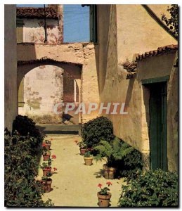 Modern Postcard Ile de Re Les Portes Ch Ms. alley with flowers
