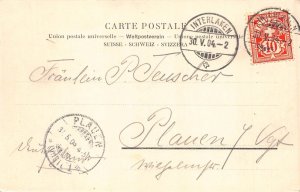 Switzerland 1904 Interlaken mit Jungfrau Mountains postcard