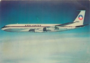 Lan Chile airlines Boeing 707 plane postcard 