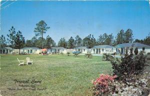 Folkston Georgia 1958 Postcard Tropical Court Motel