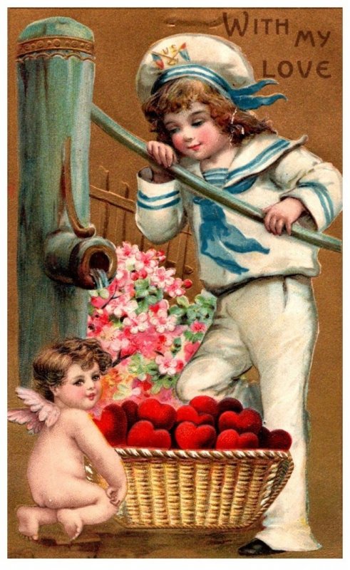 Valentine ,  Sailor suit , basket of hearts