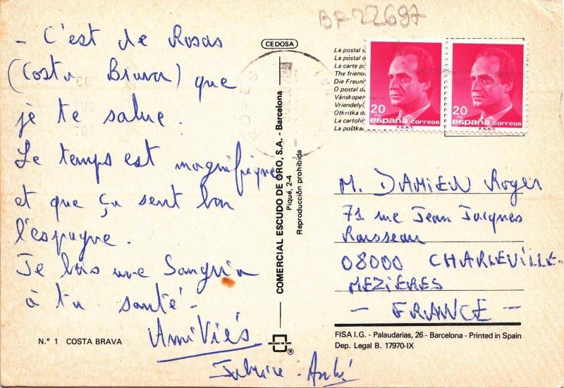 BF22697 map cartes geographiques  costa brava  spain front/back image