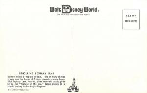 Walt Disney World, 0100-10289, Topiary Lane, Old Postcard