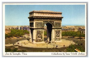 Arc De Triomphe Paris Postcard Kodachrome By Trans World Airlines TWA