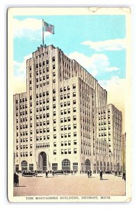 Postcard The Maccabees Building Detroit Mich. Michigan c1937 Postmark