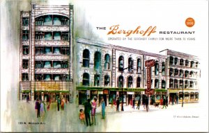 Postcard The Berghoff Restaurant at Two Locations in Chicago, Illinois