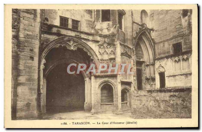 Old Postcard Tarascon The Court & # 39honneur details