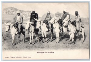 c1940's Group De Baudets Riding Buck Egypt Vintage Unposted Postcard