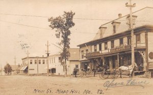 Maps Hill Maine Main Street Real Photo Vintage Postcard AA69112