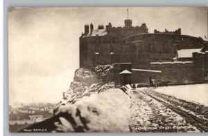 Old Postcard-Winter Scene..Edinburgh Castle-Scotland,UK