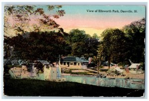 1912 View of Ellsworth Park Danville Illinois IL Antique Posted Postcard