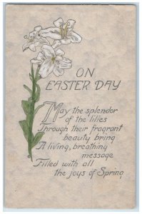 1912 Easter Lily Flowers Arts Crafts Raymond Howe Hamilton Iowa IA Postcard