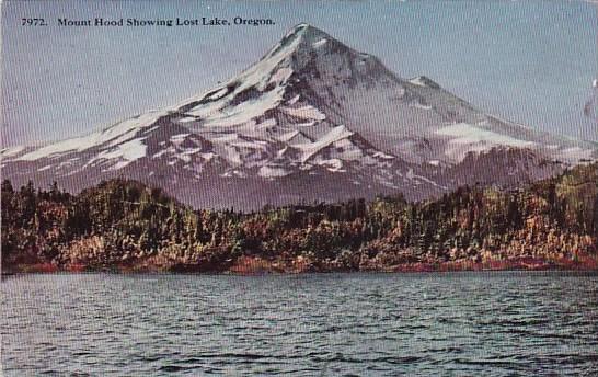 Mount Hood Showing Lost Lake Oregon 1916