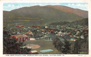 Clifton Forge Virginia New High School Birdseye View Antique Postcard K17920