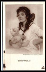 1910s Dorrit Weixler German Silent Film Actress Teddy Bear Real Photo Postcard