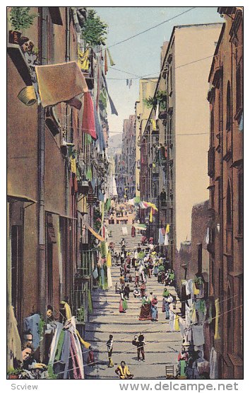 Busy Street View, Napoli (Campania), Italy, 1900-1910s