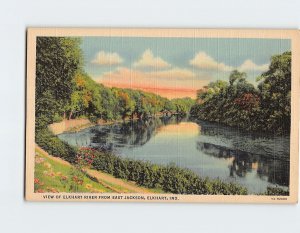 Postcard View Of Elkhart River From East Jackson, Elkhart, Indiana