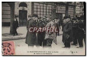 Old Postcard The May 1st demonstration in Paris M Lepine and general