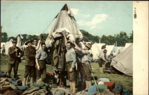 WWI MILITARY Soldiers w Gear c1910 Postcard