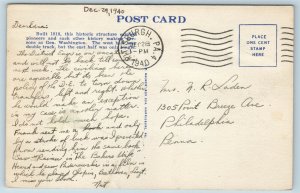  Postcard PA Everett Covered Bridge Juniata River Lincoln Highway Destroyed U16